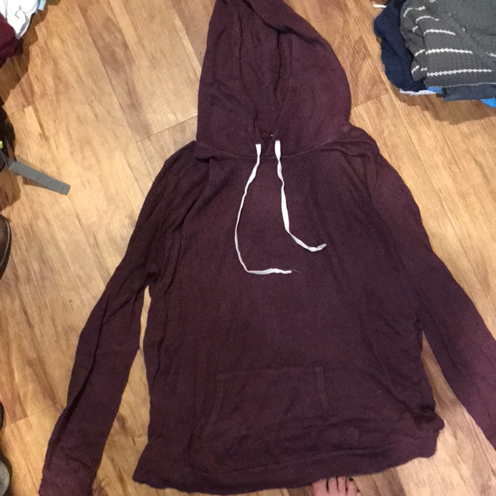 Brandy Melville Knit Hooded Long Sleeve